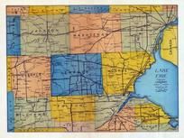 Lake Erie, Lenawee County and Adjacent Counties Map, Lenawee County 1928